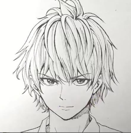 两分钟教会你画:长发飘逸动漫帅哥头像(视频)|素描网