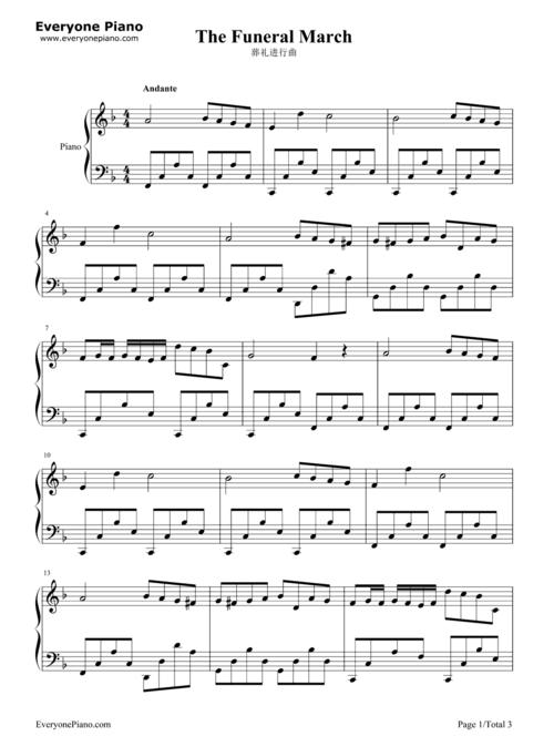 free the funeral march-frédéric chopin sheet music preview 1