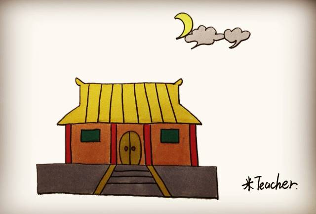 简笔画-寺庙