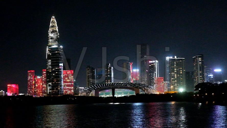 原创可商用深圳湾夜景璀璨唯美风