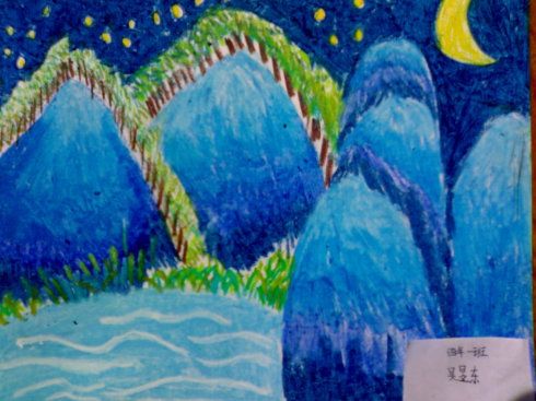  生活中的冷色>学生作品1