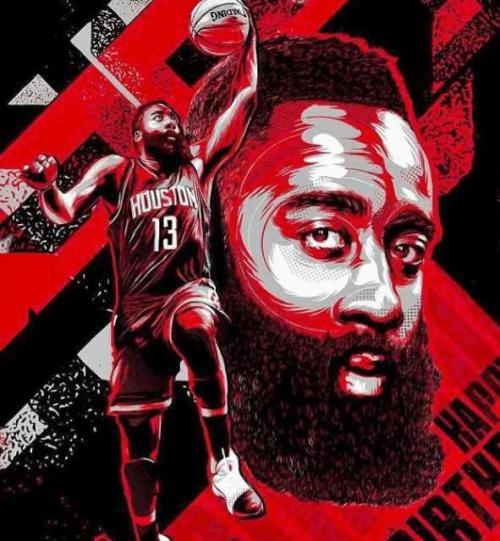 哈登卡通头像一左一右