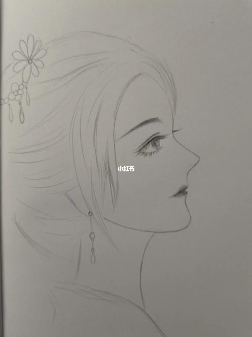 古风女侧脸_古风_侧脸_人文_绘画
