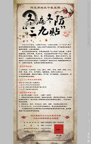 中医院冬病冬治三九贴x展架图片
