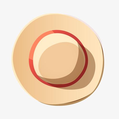 卡通俯视图沙滩上的帽子设计