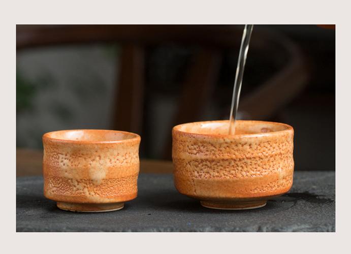 柴田陶器日本进口志野烧杯子粗陶手制柴烧风格茶杯小酒杯
