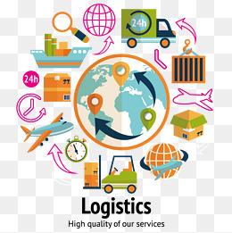 时尚卡通物流背景矢量素材