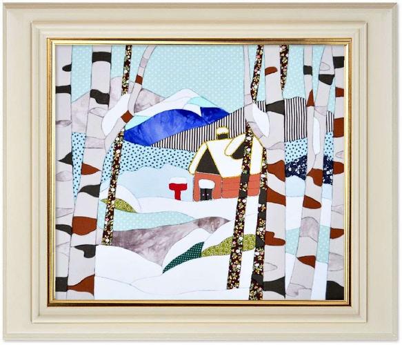 布嵌画时尚家居装饰画f012雪之梦diy拼布画材料包创意手工布贴画