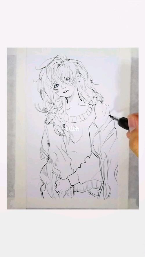 线稿|二次元少女_二次元_简笔画_画画_简笔画教程_文化_绘画