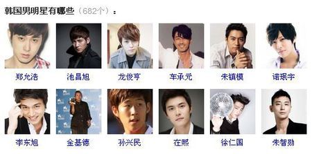 韩国男明星有哪些