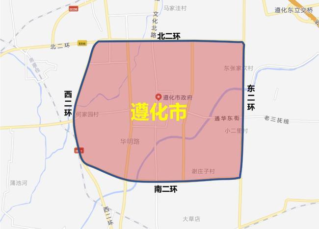 单双号限行丰南及唐山各县市区城区限行区域示意图