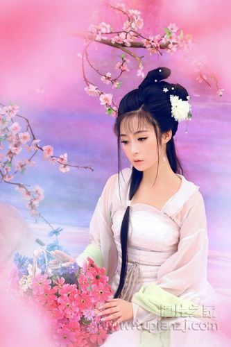脉脉含情的美丽古装美女写真图片