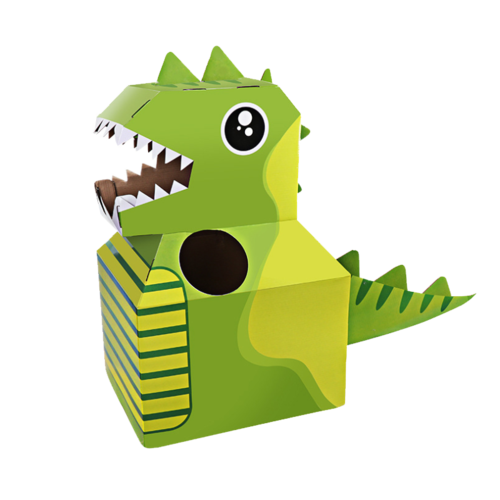 纸箱纸板恐龙玩具可穿穿戴diy模型儿童手工白模填色