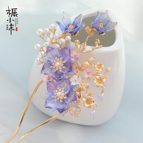 桭小沫安染材料包diy套装汉服古风头饰发钗发簪发冠发饰流苏自制