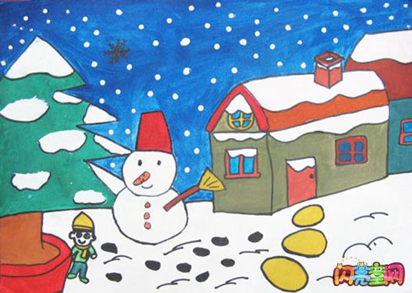 冬天的儿童画画绘画作品欣赏