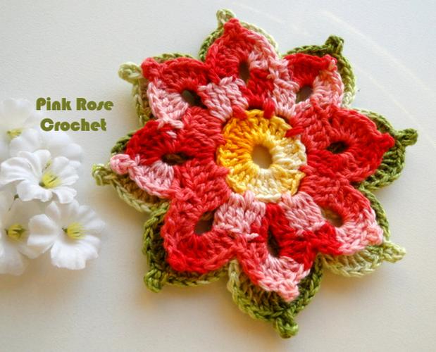 [转载]钩针花卉图案_vivian编织_新浪博客