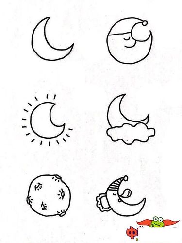 月亮怎么画简笔画,月亮简笔画图片大全