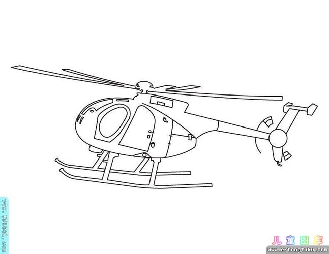 直升机填色图片_圣诞节儿童填色图片-儿童图库