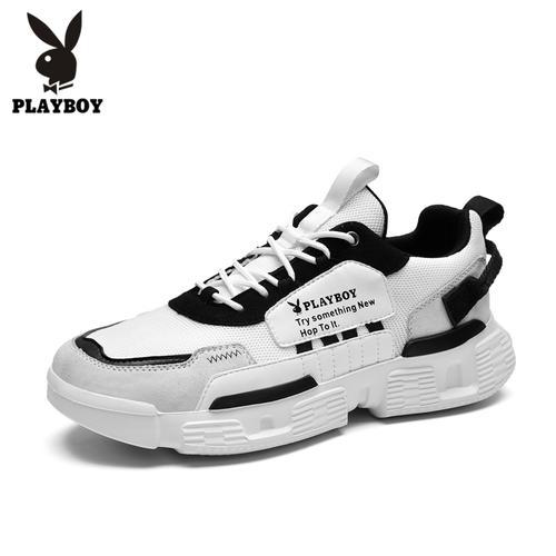 精选特卖厂家直营花花公子男鞋春夏老爹鞋男士休闲运动鞋黑白网面透气