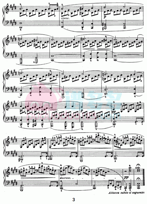 贝多芬《月光曲》(op.27 no.2)钢琴谱