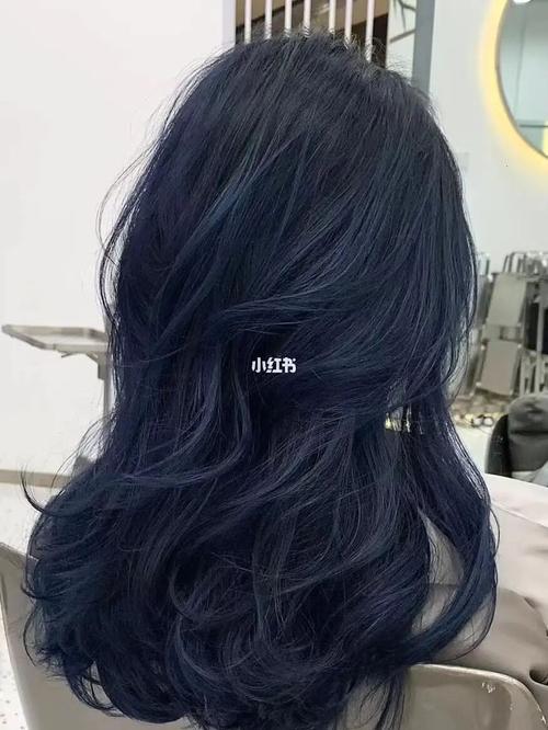 石家庄染发 蓝黑色_蓝黑色_染发_发色_接头发_发型_尚品美发沙龙私享