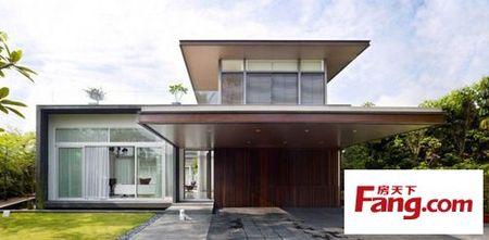 新加坡u形豪宅:简约舒适的两层私人别墅