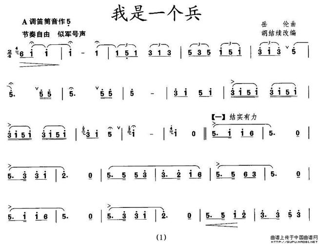 我是一个兵(简谱) 鹿鸣音乐网