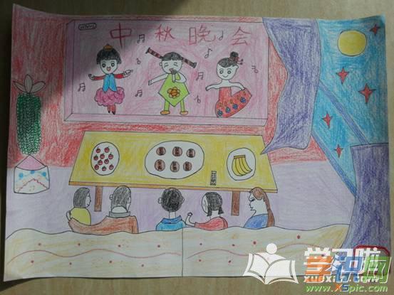 中秋节图画大全儿童画_中秋儿童画图片大全_幼儿画中秋节图片大全