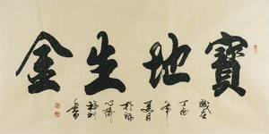 纯手工字画家居装饰g121507于福利四尺大字书法 宝地生金136 66cm