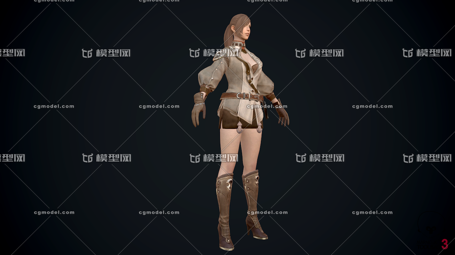 韩版 韩风 女刺客 女战士 女盗贼 皮甲_affde作品_人物女人_cg模型网