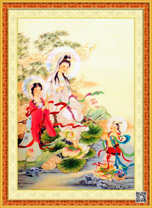 弘佛苑新款正版印花正品包邮保平安十字绣送子观音送子娘娘造像53商品