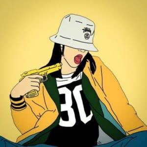rap嘻哈女生漫画头像图片