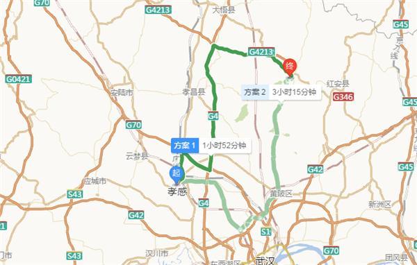 详细驾车路线:g70福银高速 g4京港澳高速 g4213麻安高速-346国道