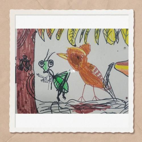 螳螂捕蝉,黄雀在后._故事_彩色笔_联想怎么样_素描_文化_绘画