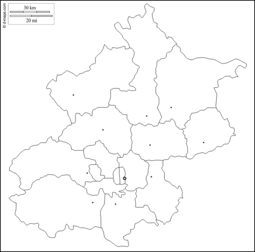 北京市 : 免费地图, 免费的空白地图, 免费的轮廓地图, 免费基地地图