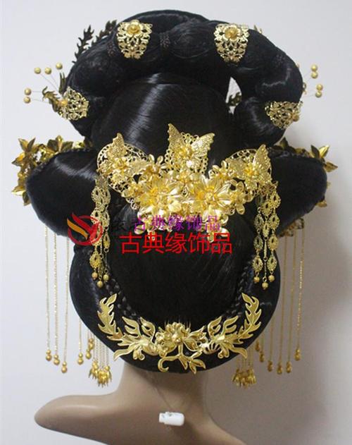cos复古宫廷武媚娘皇后贵妃娘娘正凤冠发钗古装饰品 新娘金色头饰