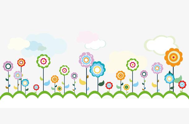 儿童版卡通彩色小花