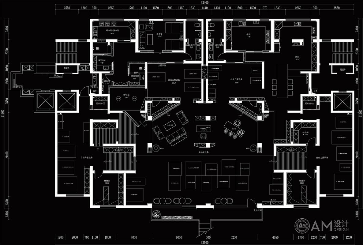 am设计   灵石私人健身会所设计平面图