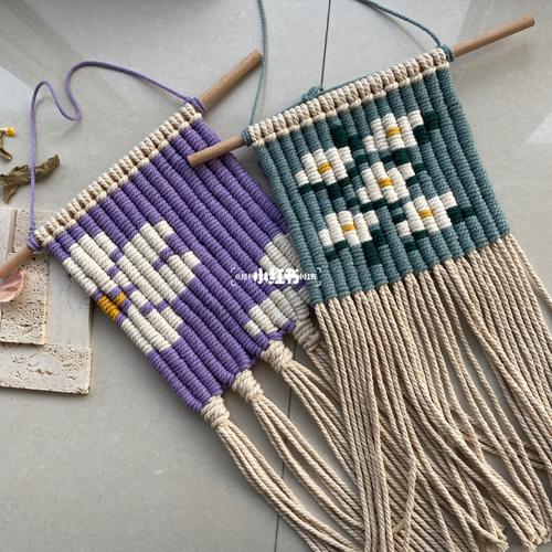 macrame|手编挂毯|花朵挂毯_macrame_兴趣爱好_手工