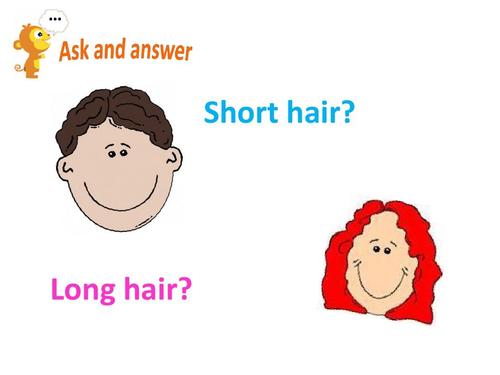 二年级上册英语unit6 my hair is short parta课件(冯丽清)ppt