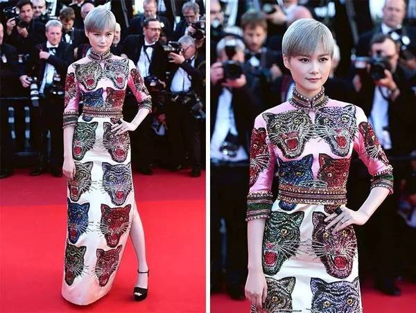 李宇春在戛纳红毯穿了 gucci 订制旗袍,全新腕表首饰大片也于近日曝光