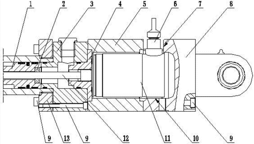 一种耳环式液压缸位移传感器安装结构制造技术