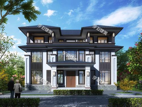 新中式的三层别墅,内设挑高客厅 12室,霸气十足不服不