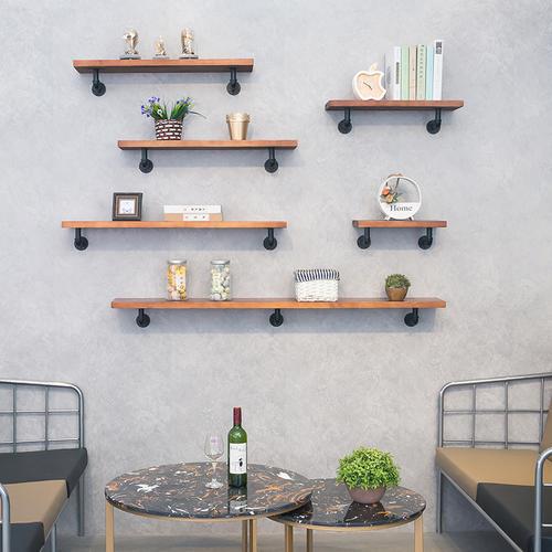 墙上置物架一字隔板墙壁实木搁板水管墙面壁挂货架复古鞋架装饰.