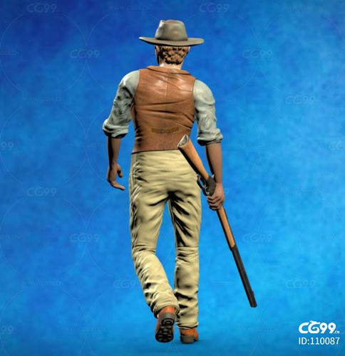 西部牛仔 火枪手 男性人物 长枪