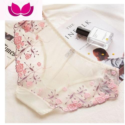 七斓31内裤女士蕾丝冰丝纱镂空超薄性感低腰少女底裤