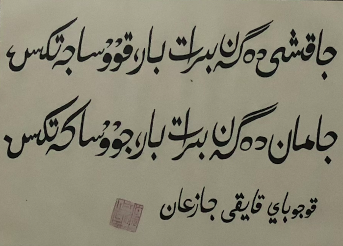 ————柯尔克孜文 胡朱拜·海克书 摄于中央民族大学民族博物馆