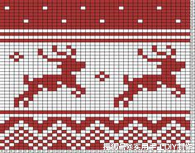 7个关于小鹿的提花图案,可用于编织或者刺绣