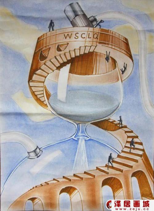 初中科幻画获奖作品_污水处理器(未来科学技术幻想画)