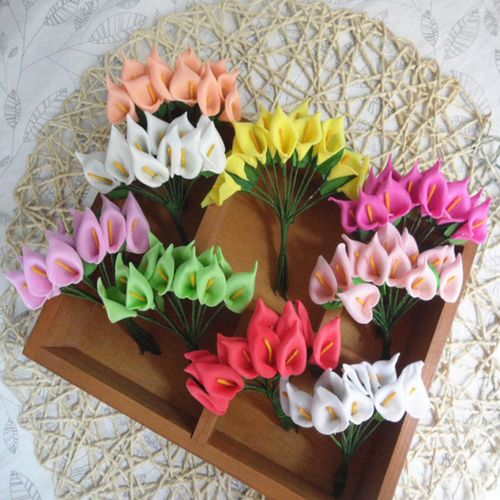 纸质马蹄莲干花手工diy材料仿真干花纸花 礼盒信封装饰pe泡沫花朵